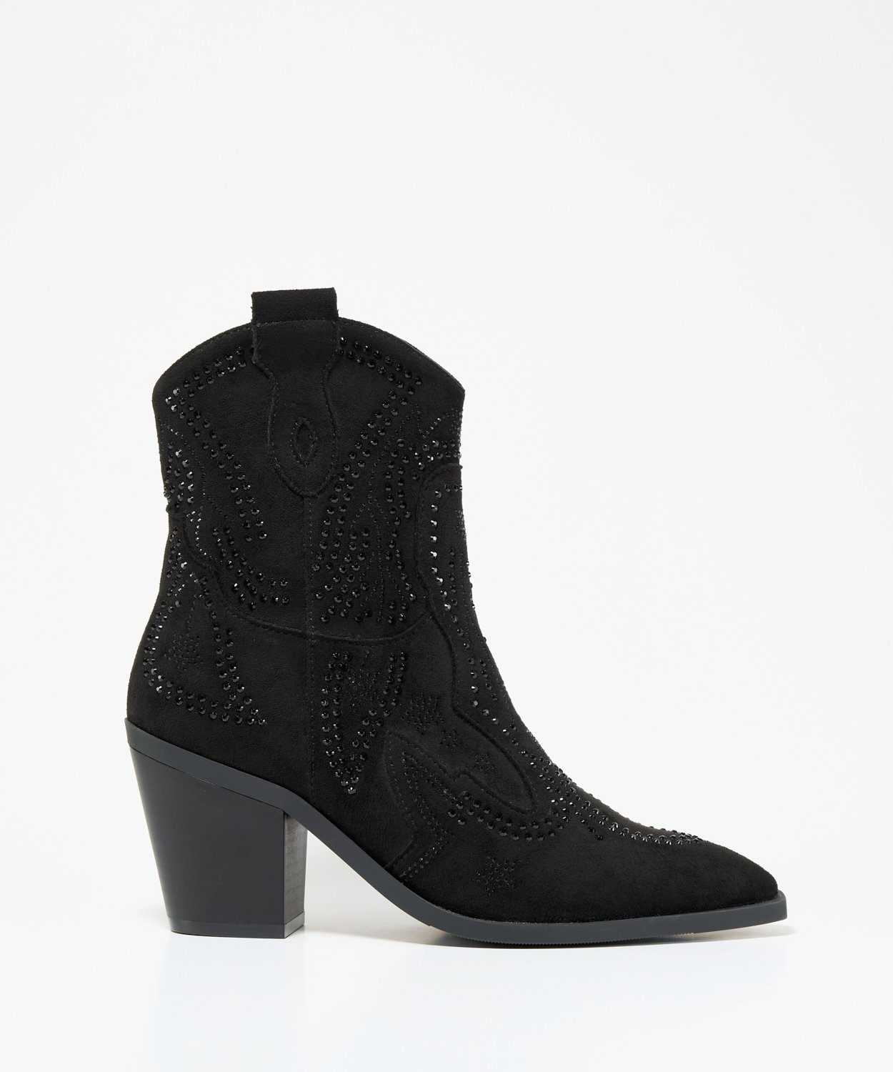 Botines cowboy tacón strass image number null